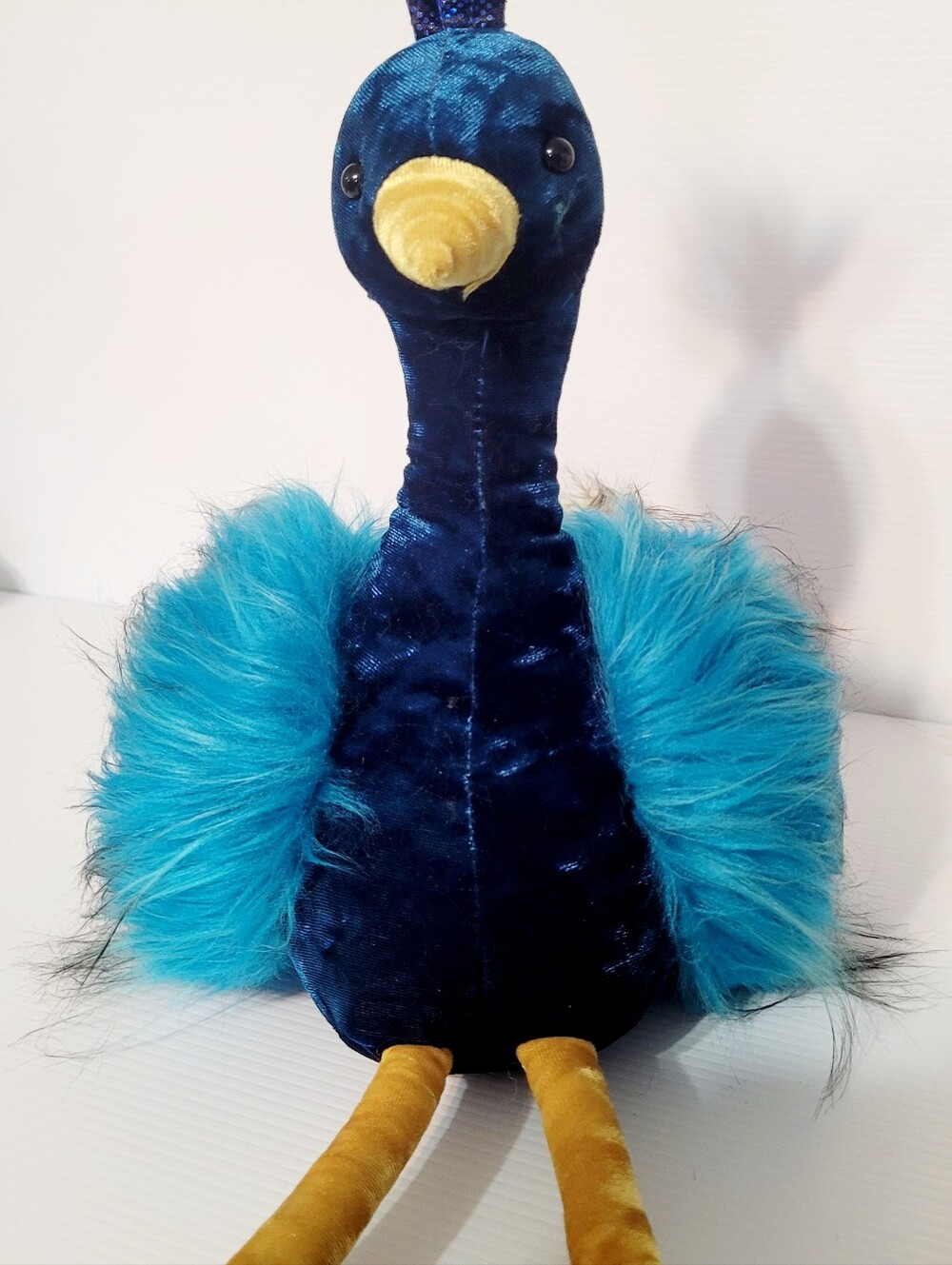 Aurora Peacock Plush Stuffed Animal Blue Teal Purple Faux Fur 17" Tall